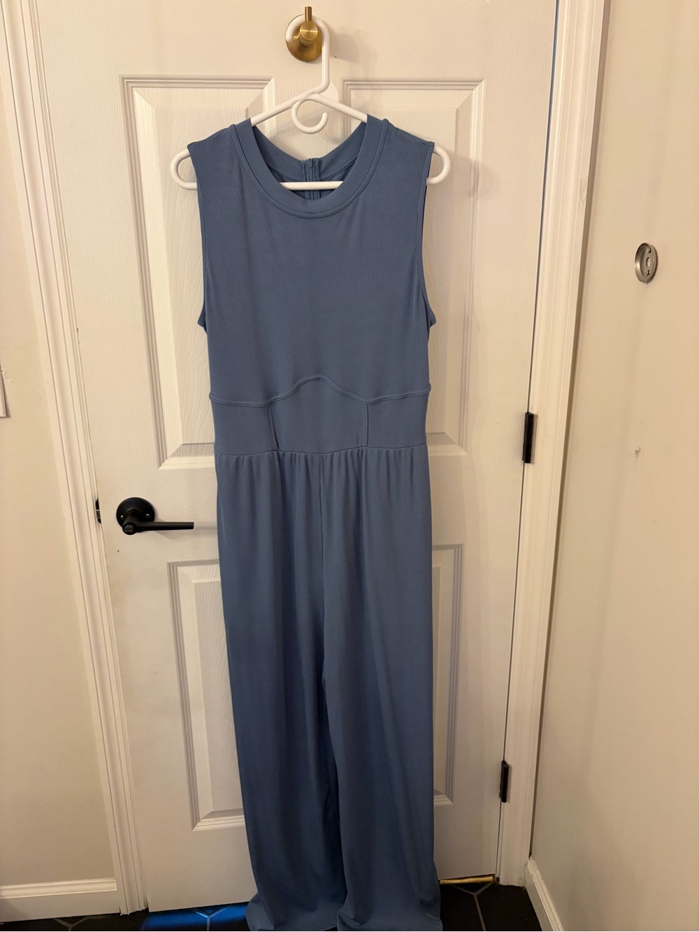 Sleeveless Wide-Leg Jumpsuit in Dusty Blue - Picture 1 of 4